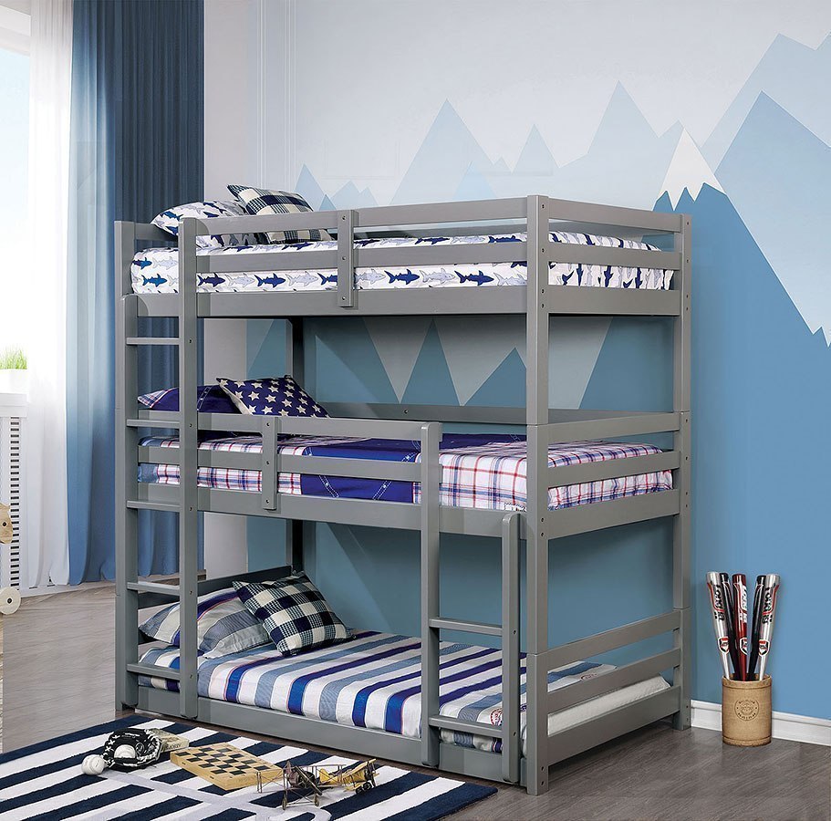 three level bunk bed