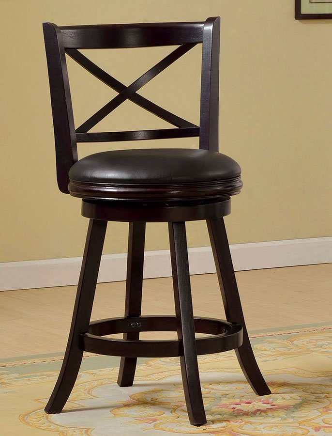 Barnes 25 Inch Swivel Bar Stool Espresso Furniture Of America