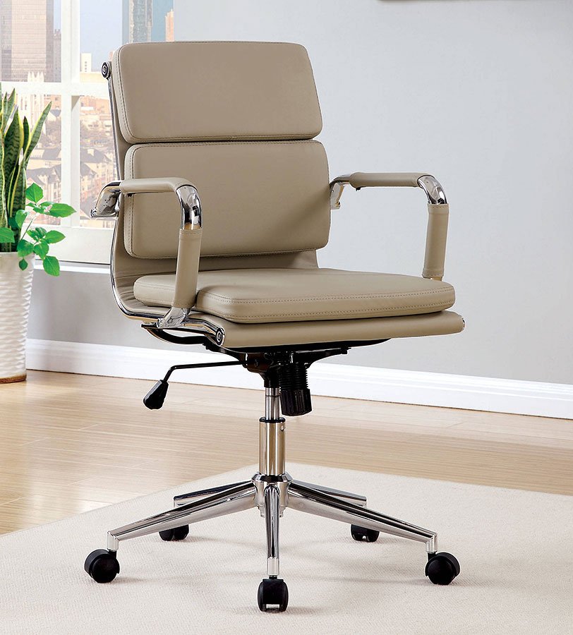 Mercedes Low Back Office Chair (Mocha) Furniture Of America | Furniture ...