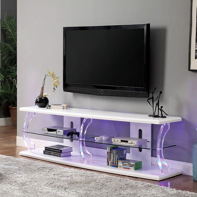 h Details about   70" TV Cabinet Stand Matt Body High Gloss Doors for 80 inch TV LED lights 18" 