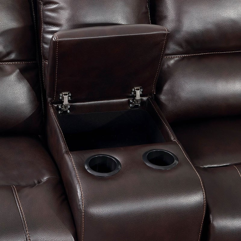 Glasgow Reclining Sectional W/ Speaker Wedge Table Furniture Of America