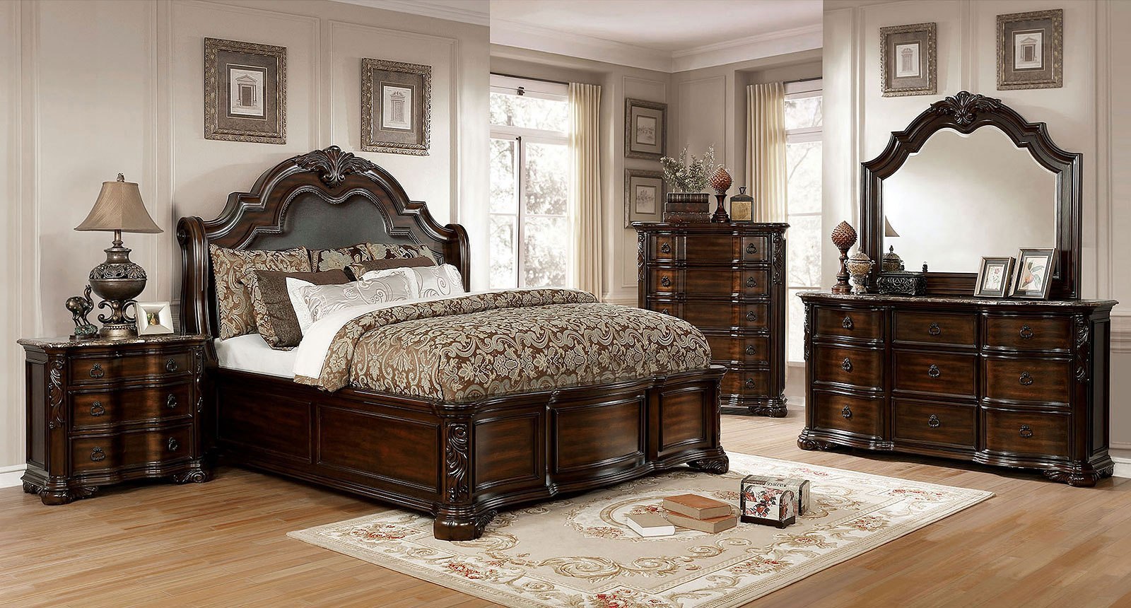 Niketas Sleigh Bedroom Set Furniture Of America | Furniture Cart