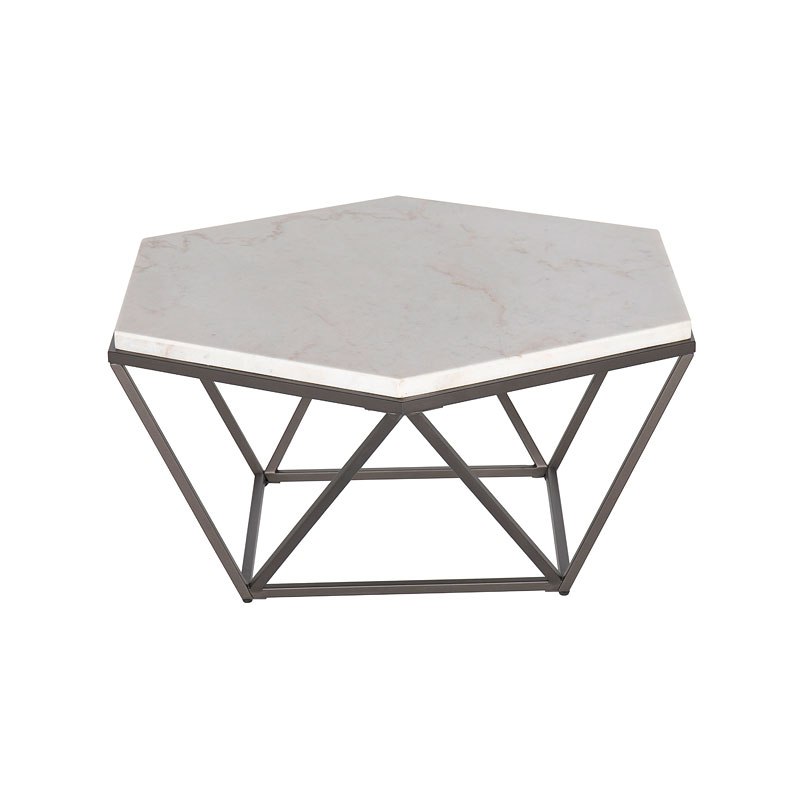Steve Silver Corvus White Marble Top Cocktail Table 