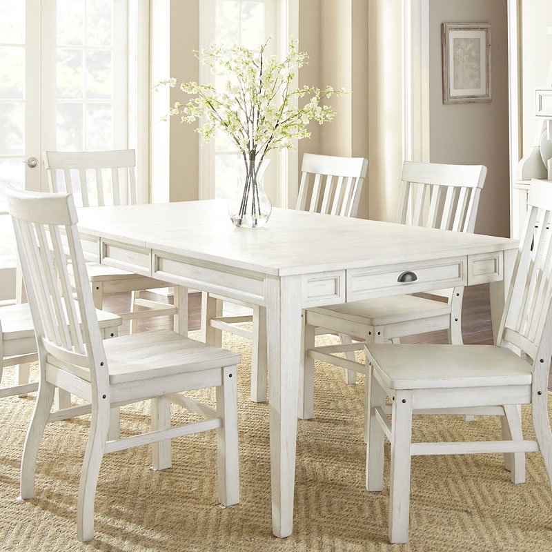 Cayla Rectangular Dining Table (White) Steve Silver Furniture