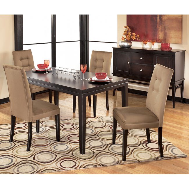 Newbold Wood Dining Room Set With Mocha Chairs Signature Design By Ashley Furniture Cart