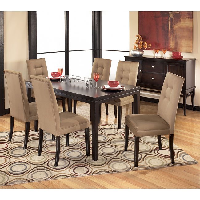 Newbold Wood Dining Room Set With Mocha Chairs Signature Design By Ashley Furniture Cart