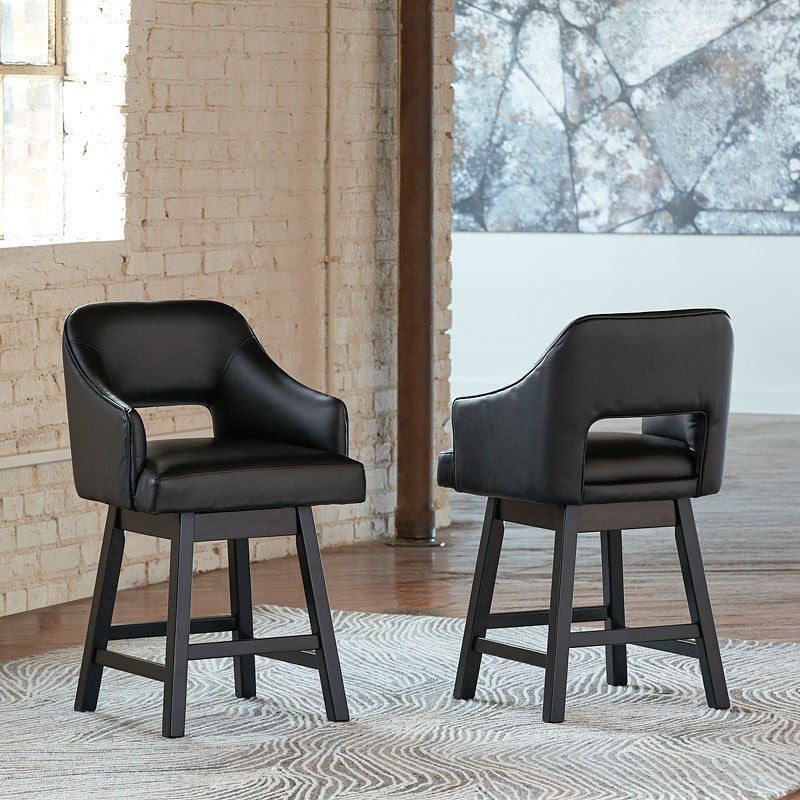 black swivel barstool