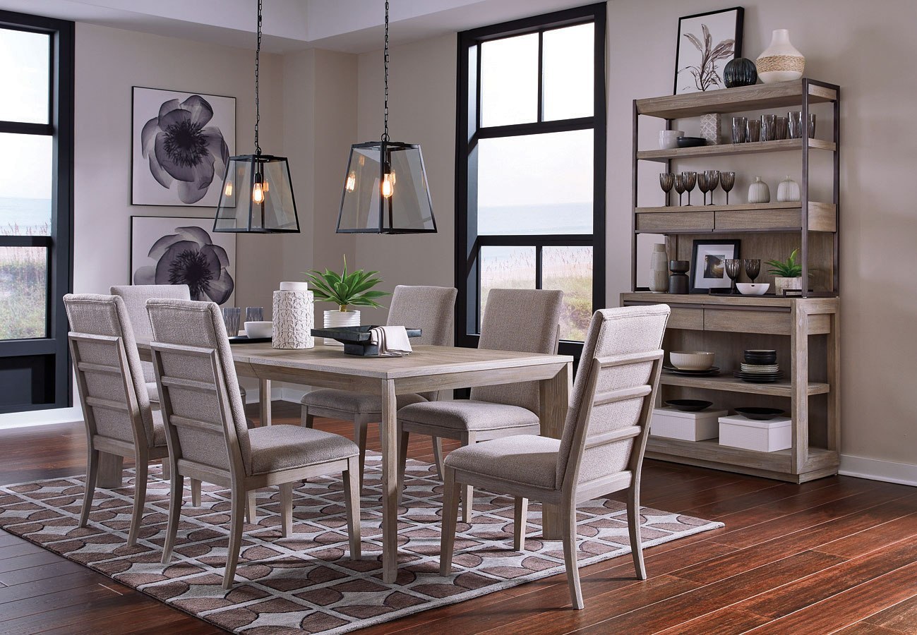 Palisade Rectangular Dining Set W/ Upholstered Chairs Magnussen ...