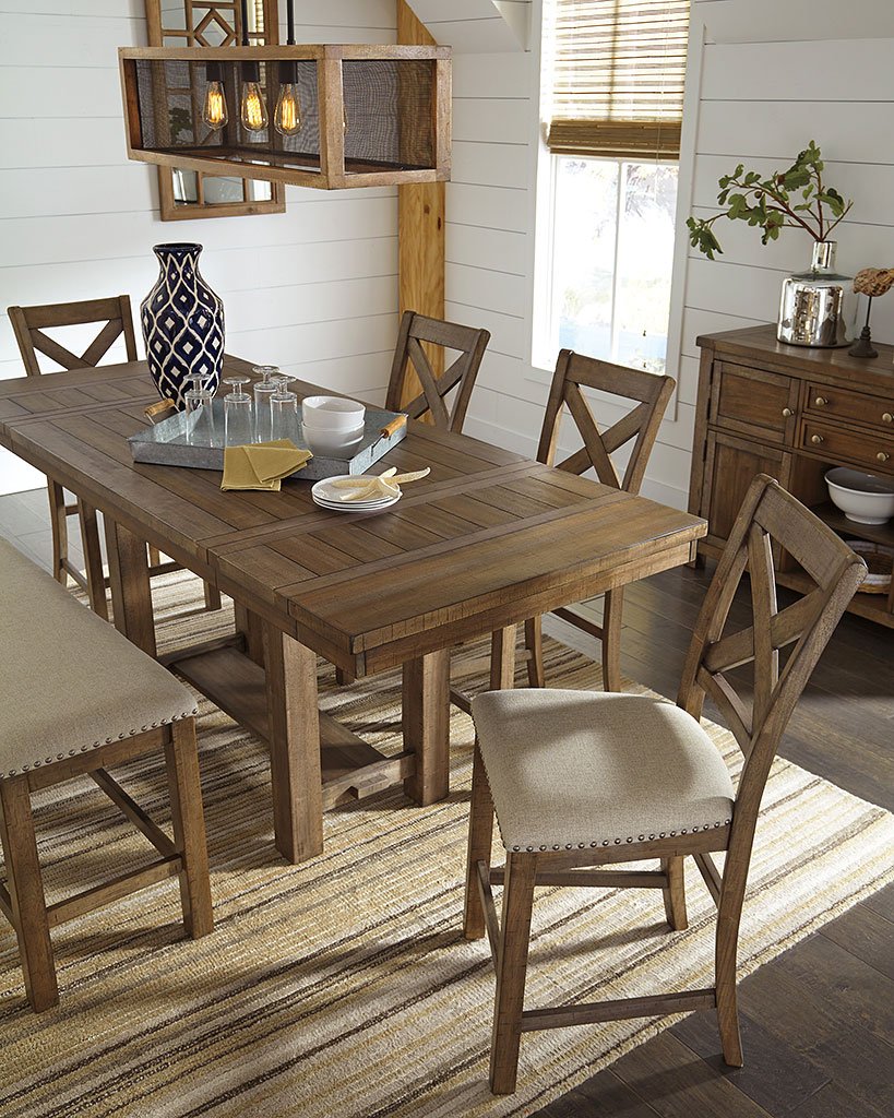 Moriville Counter Height Dining Set W/ Bench Signature Design