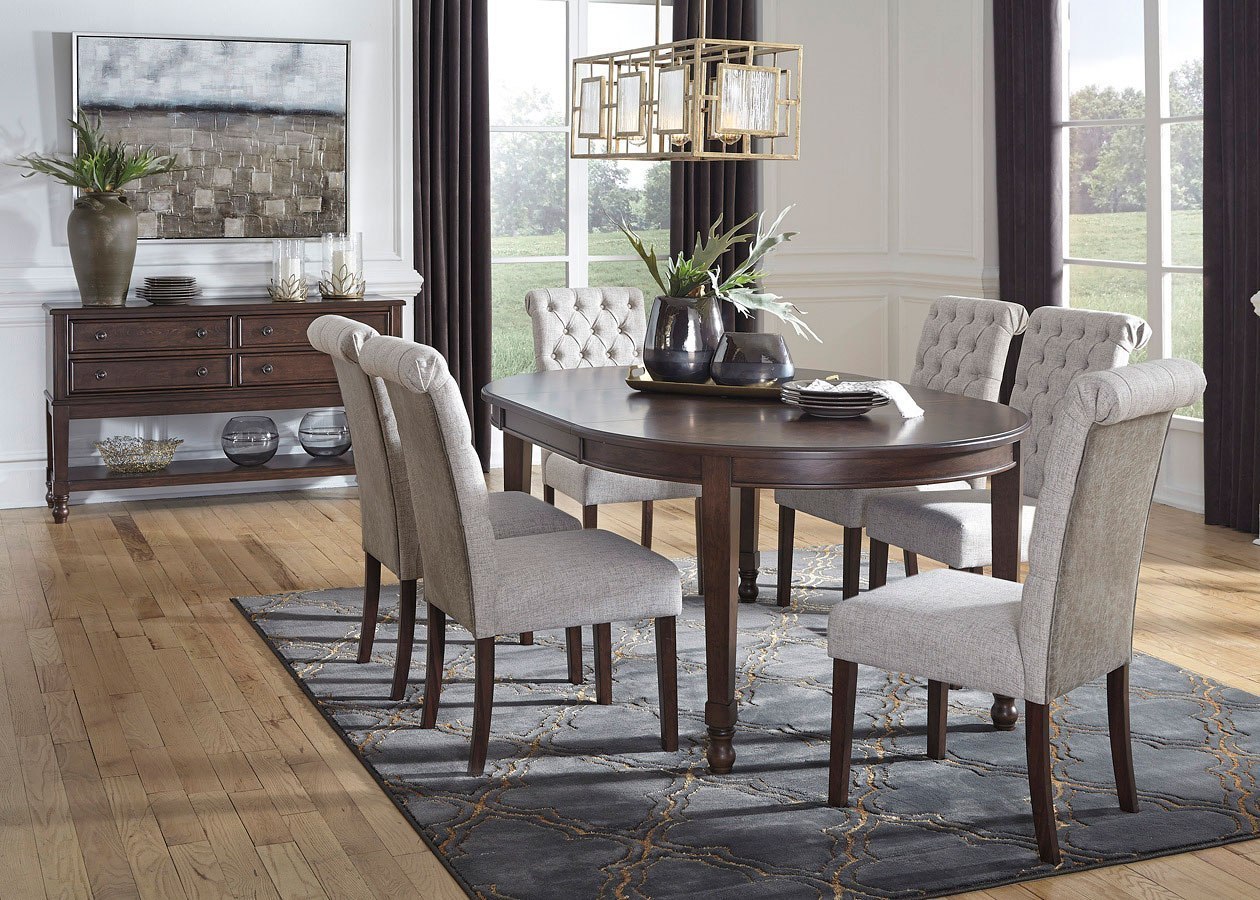 Upholstered Oval Back Dining Room Chairs