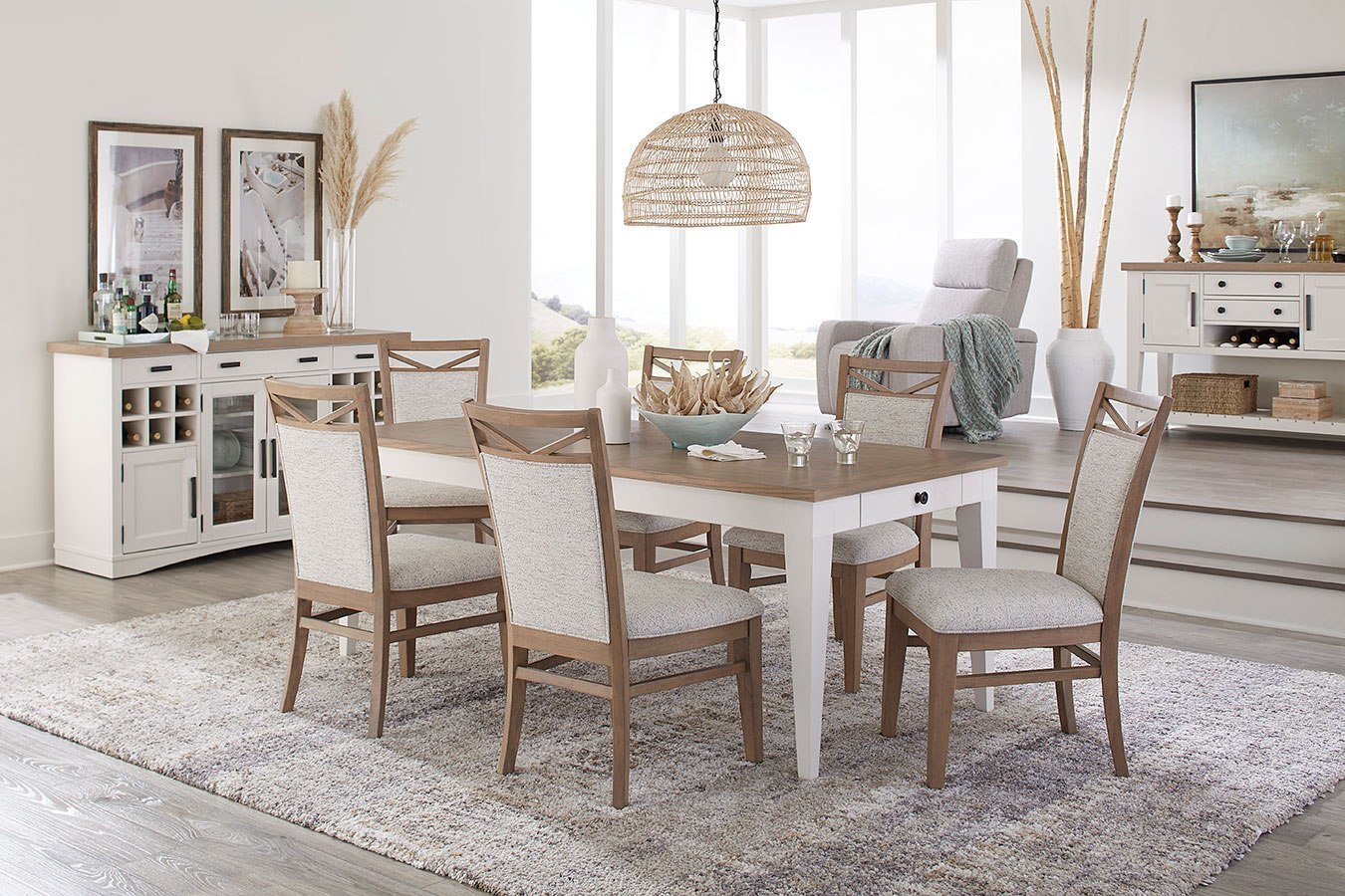 Americana Modern Dining Room Set W/ Upholstered Chairs Parker House ...