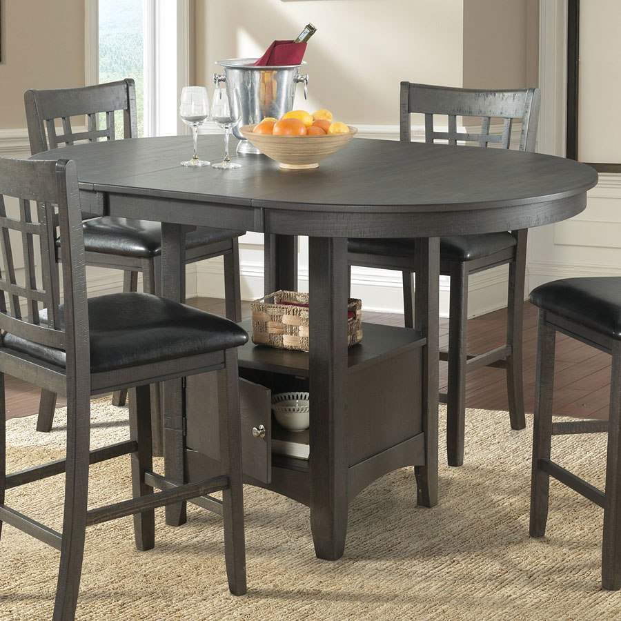 grey tall kitchen table