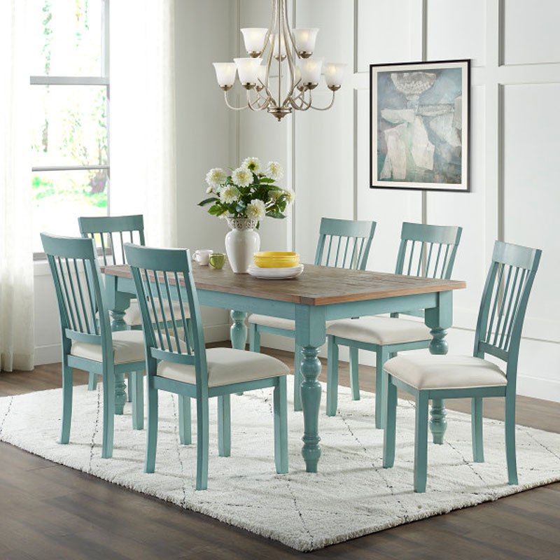 Farmhouse Teal Dining Room Set Accentrics Home | Furniture Cart