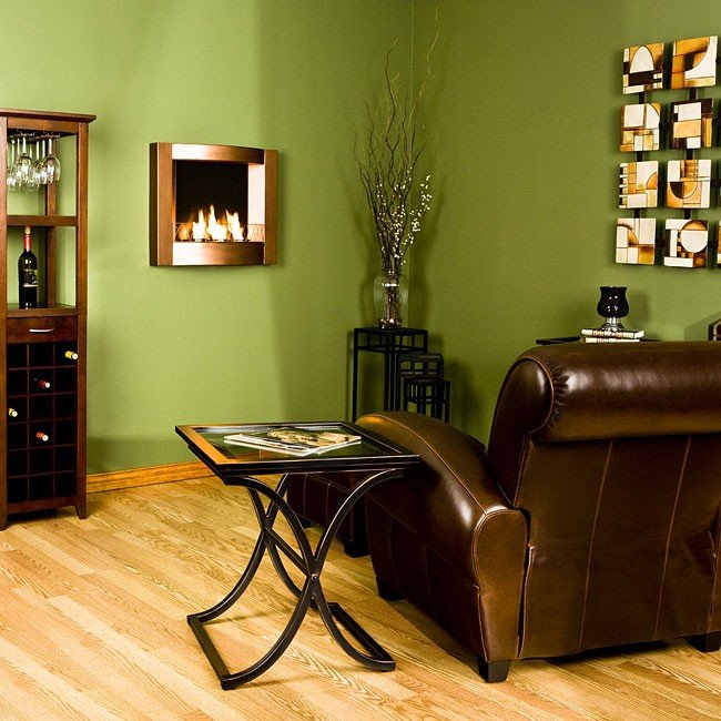 Wall Mount Fireplace Copper Southern Enterprises Furniture Cart