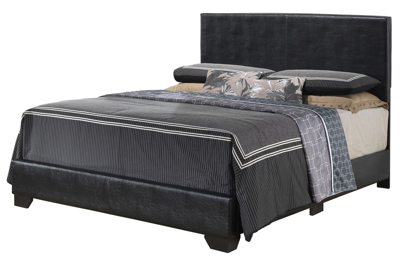 Aaron Upholstered Bed Black