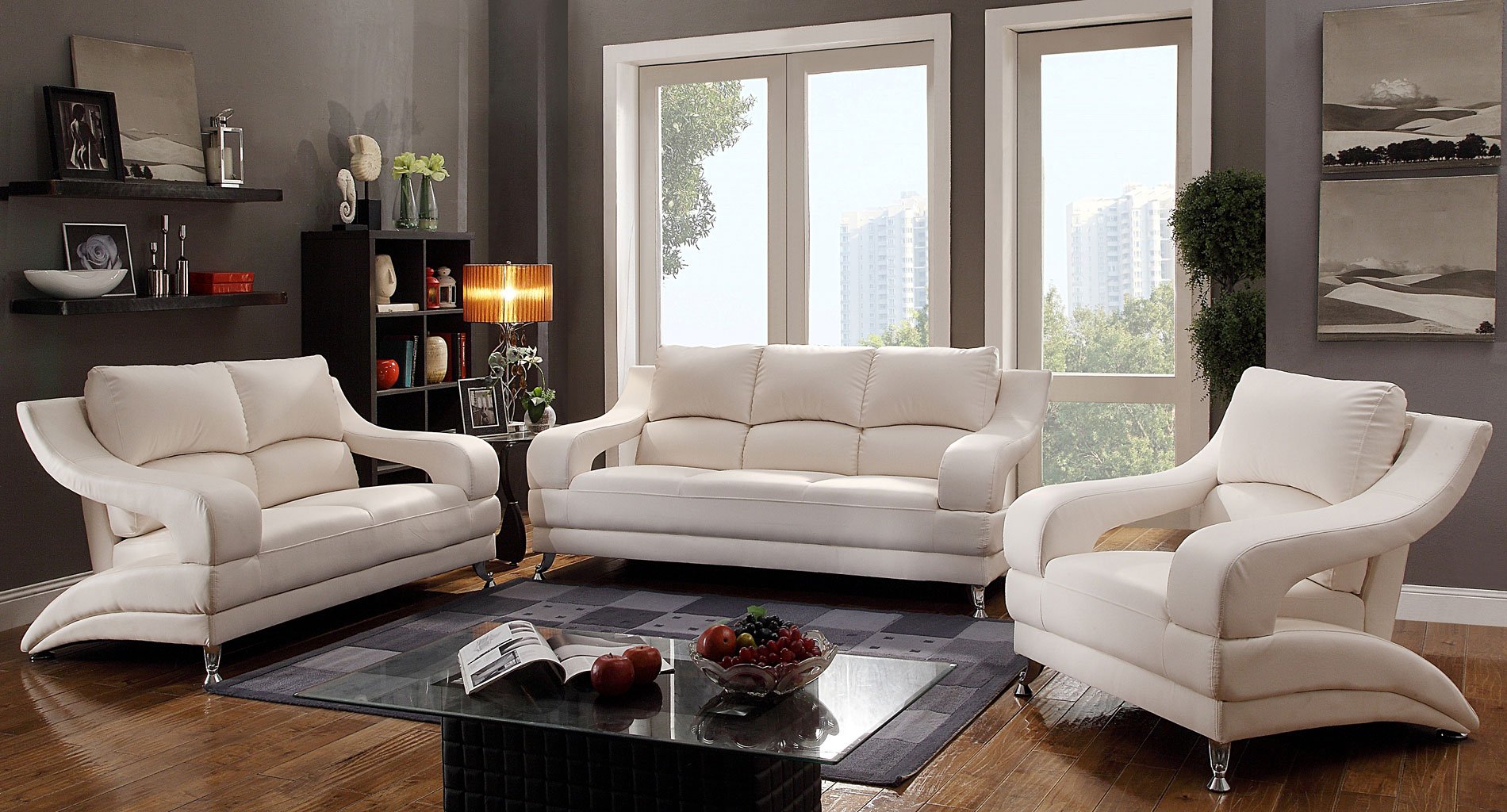 G247 Modern Living Room Set (White) Glory Furniture | Furniture Cart