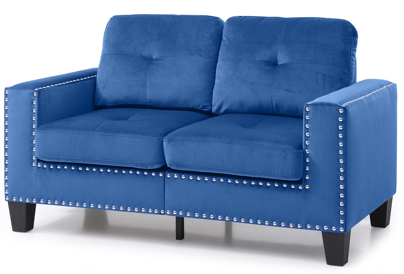 Nailer Loveseat (Navy Blue) Glory Furniture Furniture Cart