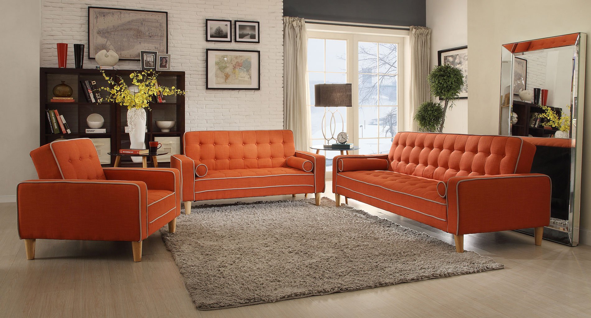 G835 Living Room Set Orange Glory Furniture Furniture Cart