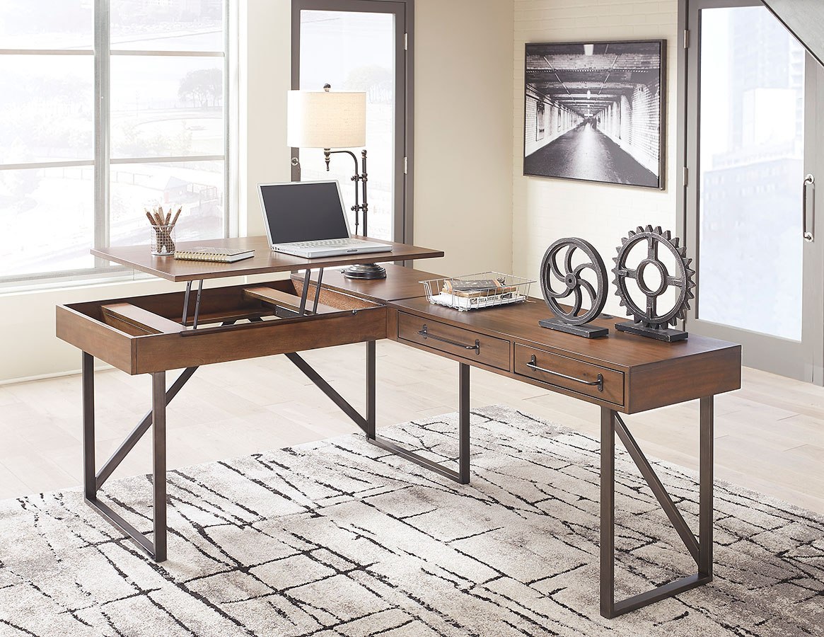 Starmore Lift Top L-Shaped Home Office Set Signature ...