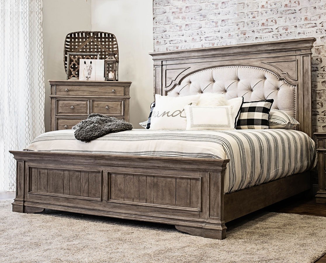 highland park panel bed (waxed driftwood)