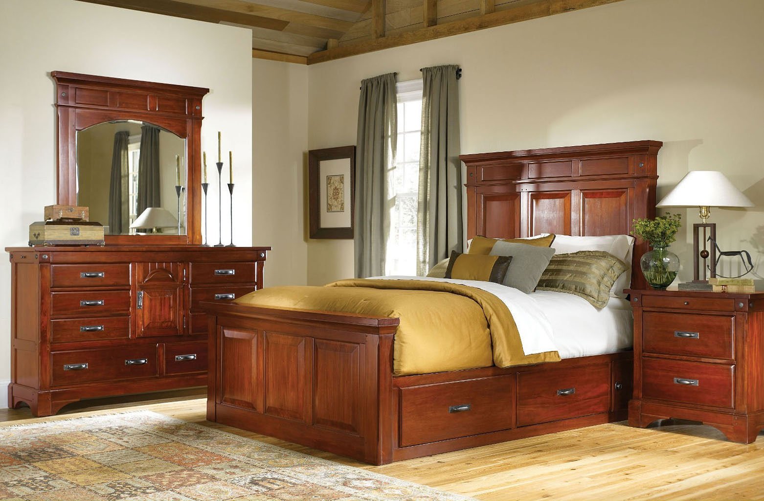 Kalispell Storage Bedroom Set AAmerica Furniture Cart