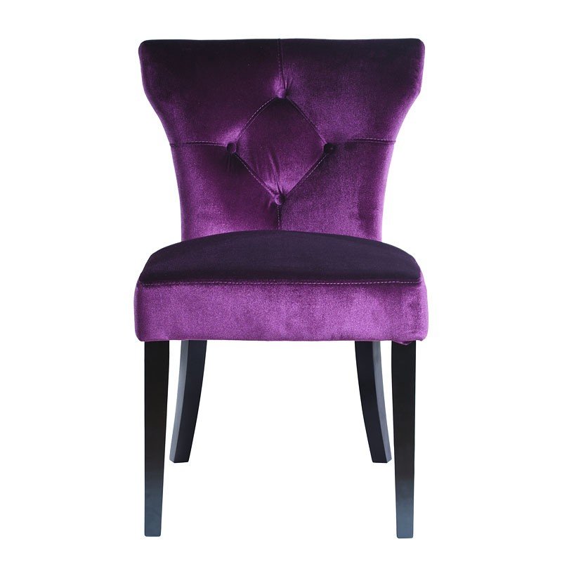 Elise Purple Velvet Side Chair (Set Of 2) Armen Living