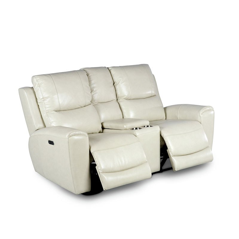 Laurel Power Reclining Console Loveseat (Ivory) Steve Silver Furniture