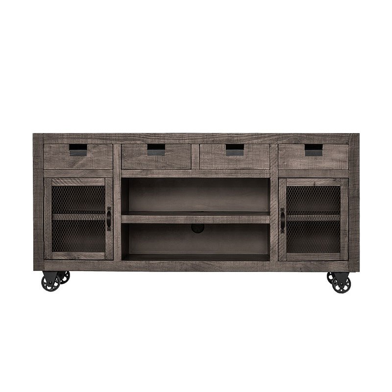 Industrial Media Console (Grey) Elements Furniture Furniture Cart