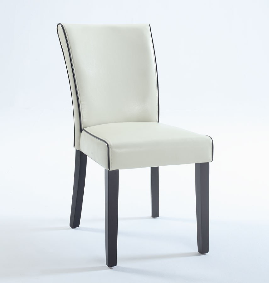 Furniture Importers: Michelle Bonded Leather Parsons Chair (Cream) (Set Of 2 Furniture Importers: Michelle Bonded Leather Parsons Chair (Cream) (Set Of 2