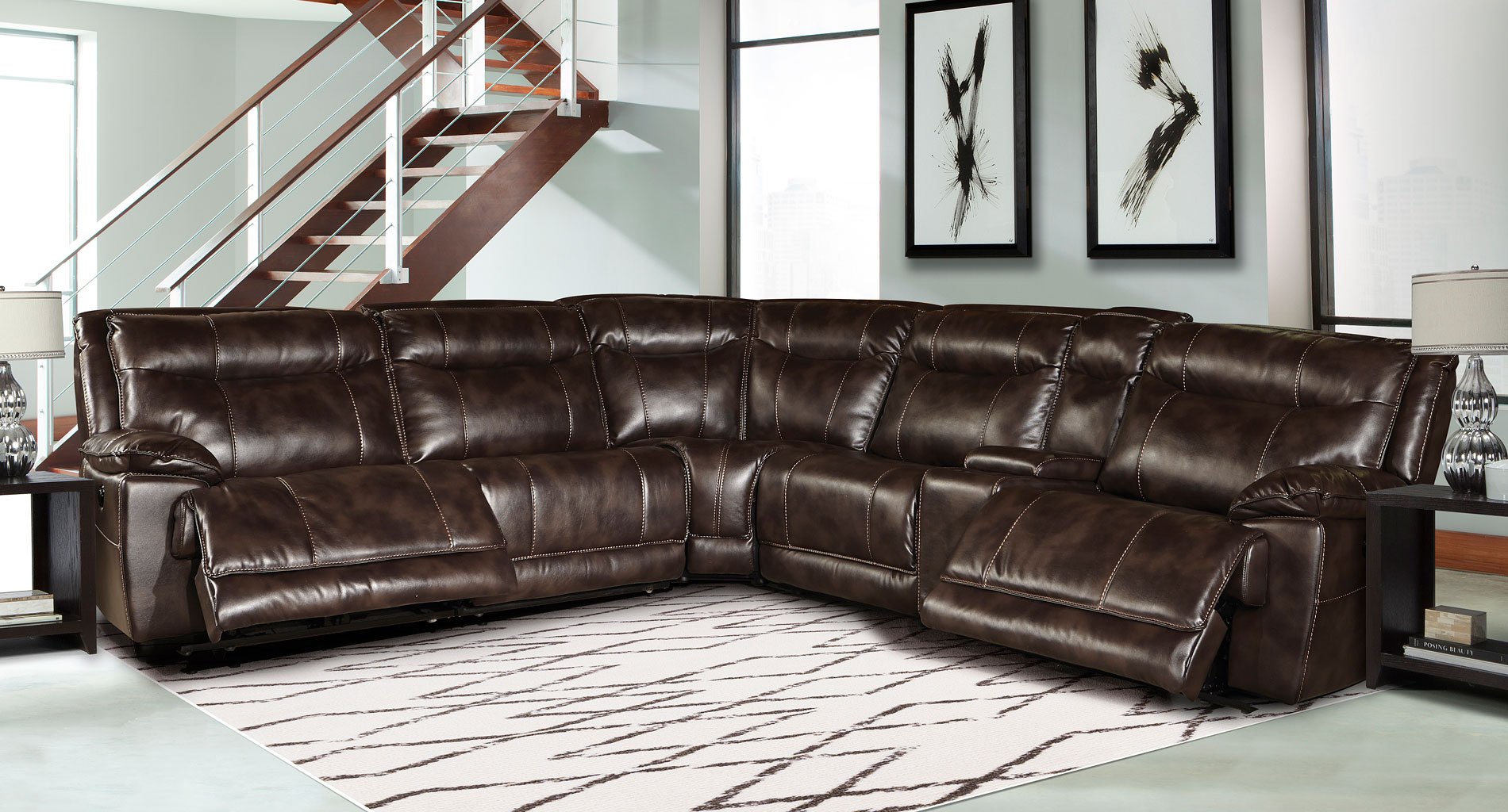Phoenix Modular Power Reclining Sectional (Truffle) Parker Living