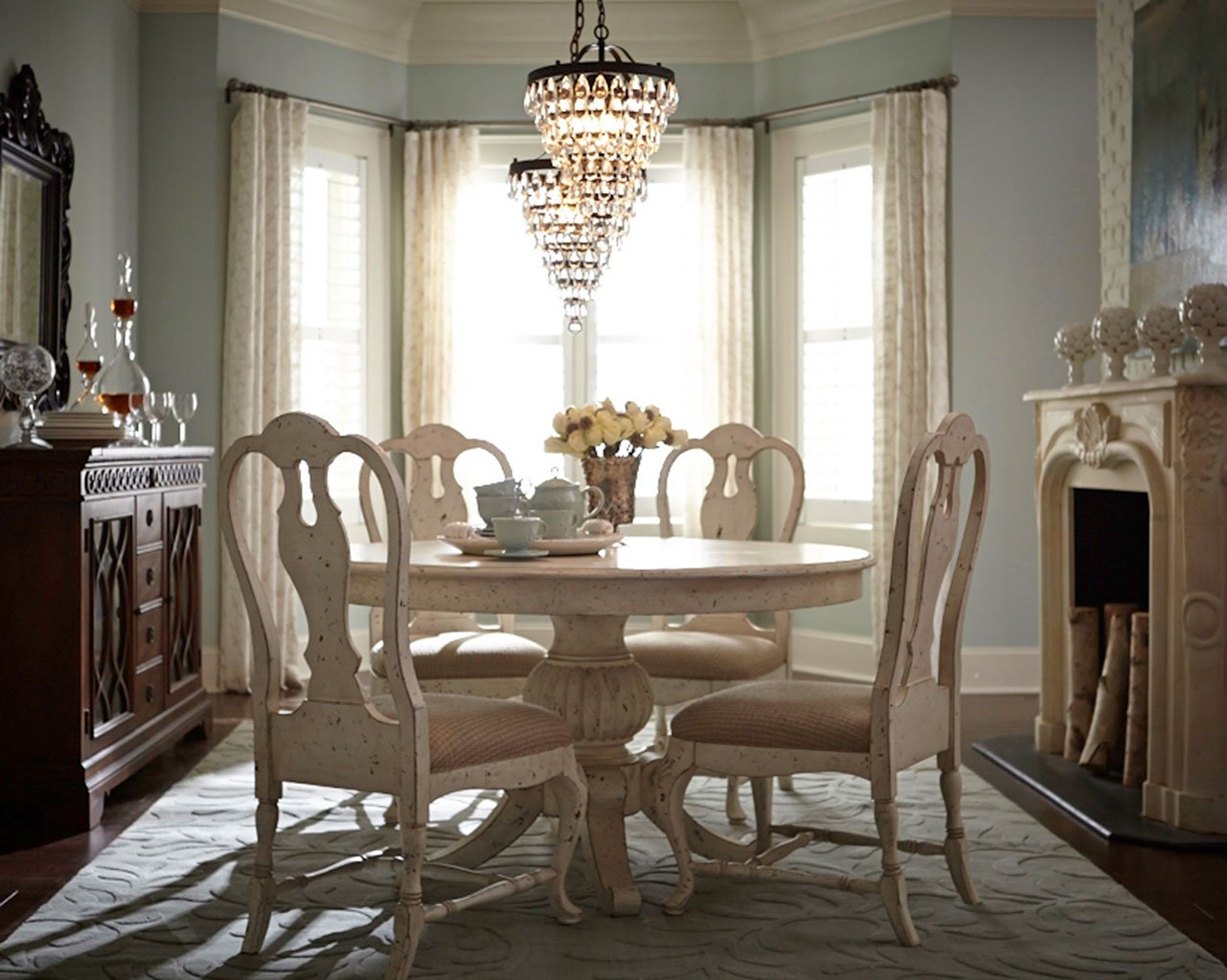 Emporium Round Dining Room Set (White) Progressive Furniture