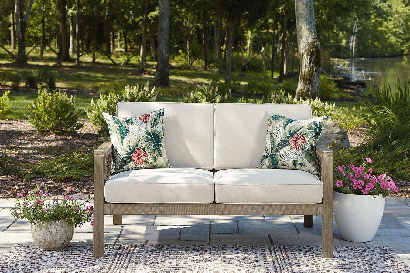 Barn Cove Outdoor Loveseat Signature Design Furniture Cart