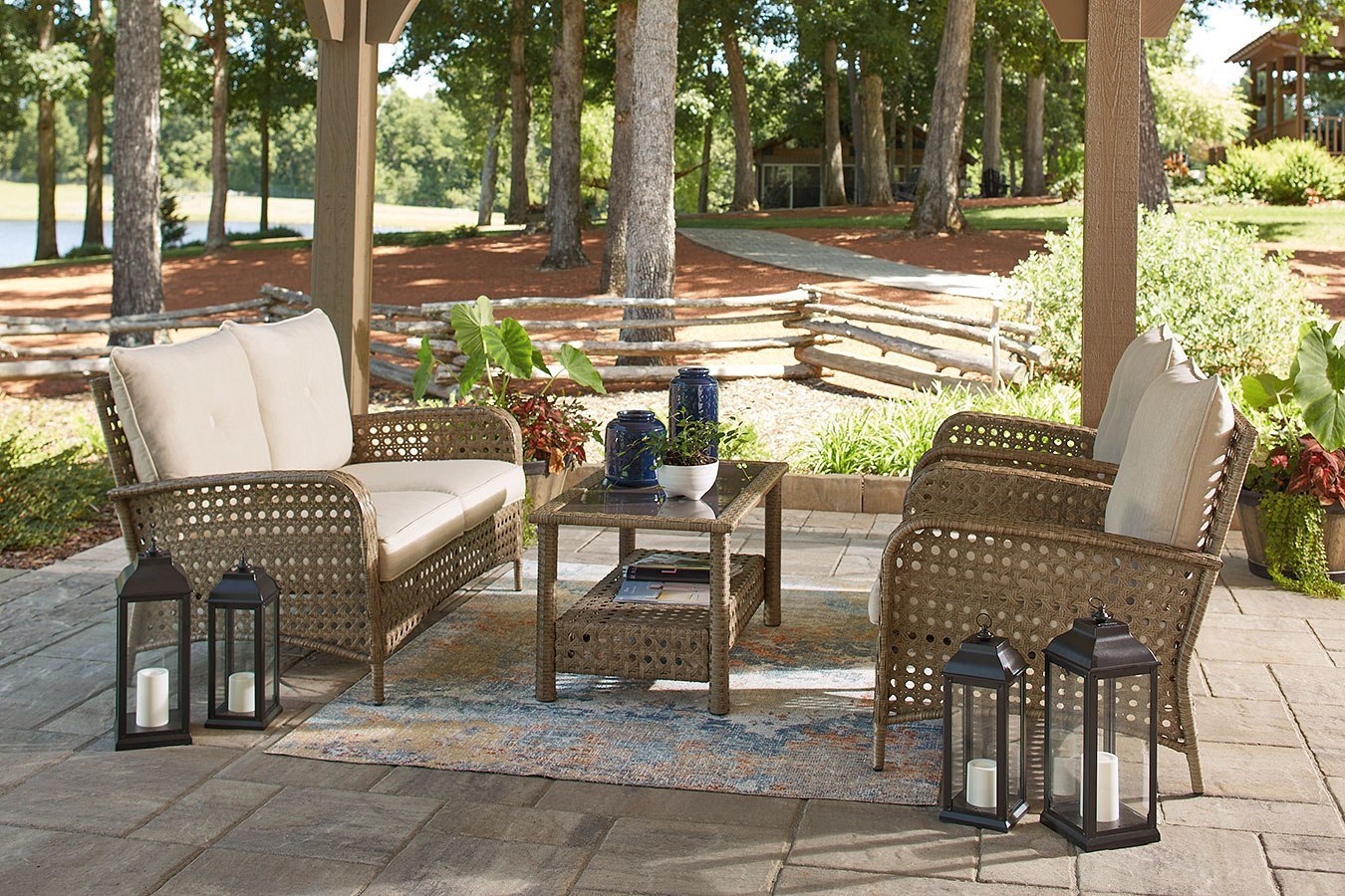 Braylee Outdoor Seating Set Signature Design Furniture Cart