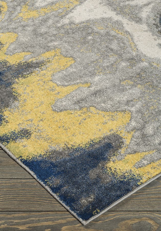 Alanson Blue Gray And Yellow Medium Rug Signature Design ...