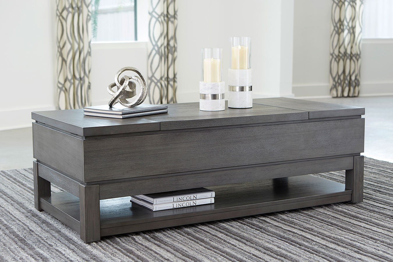 Caitbrook Lift Top Cocktail Table Signature Design | Furniture Cart