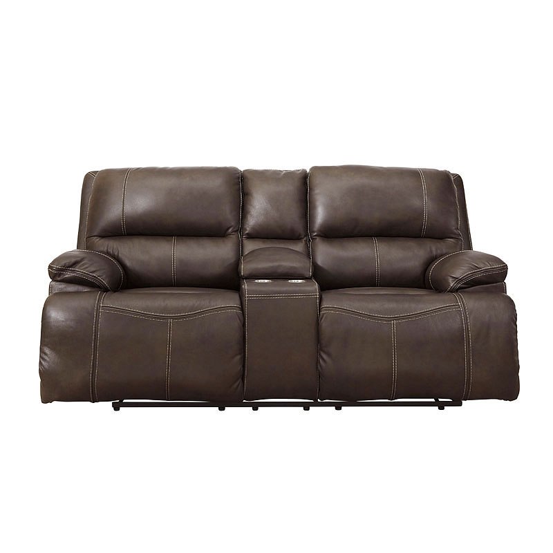 Ricmen Walnut Power Reclining Loveseat W/ Adj Headrest Signature Design