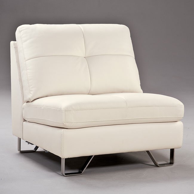 Gunter Brilliant White Armless Chair Signature Design | Furniture Cart