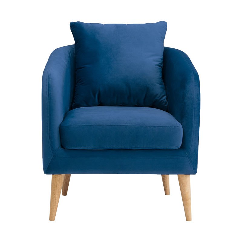 Joss Wood Legs Accent Chair (Navy) Elements Furniture Furniture Cart