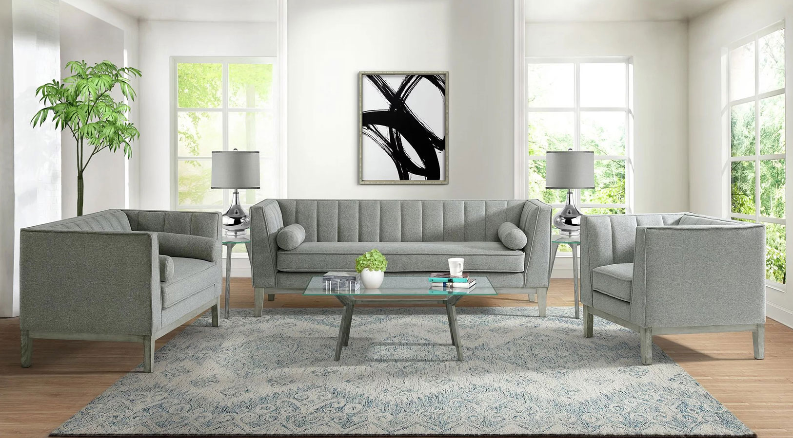 cannes living room set (charcoal) elements furniture | furniture cart