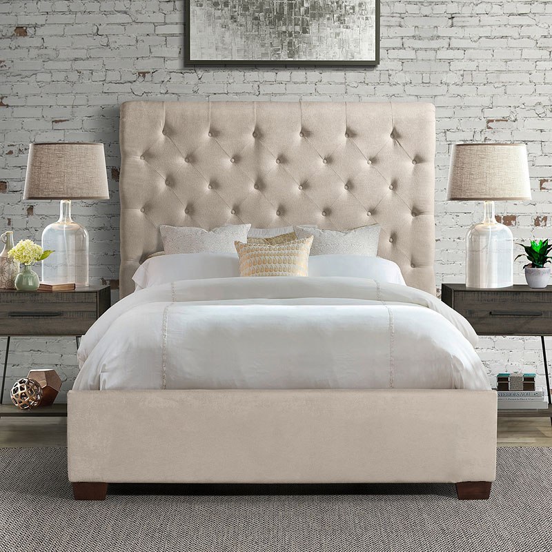 Waldorf Upholstered Bed (Sand) Elements Furniture | Furniture Cart