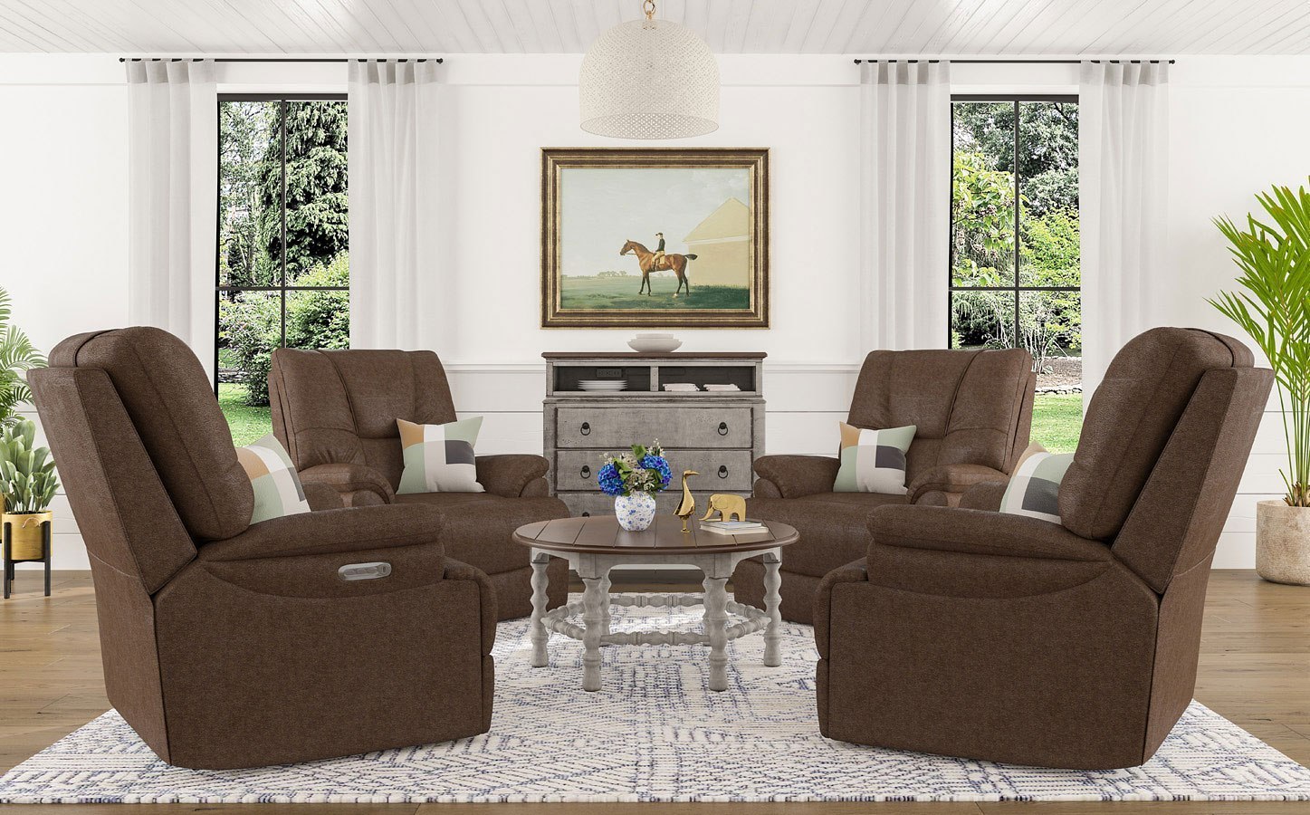 Plymouth Round Occasional Table Set Flexsteel | Furniture Cart