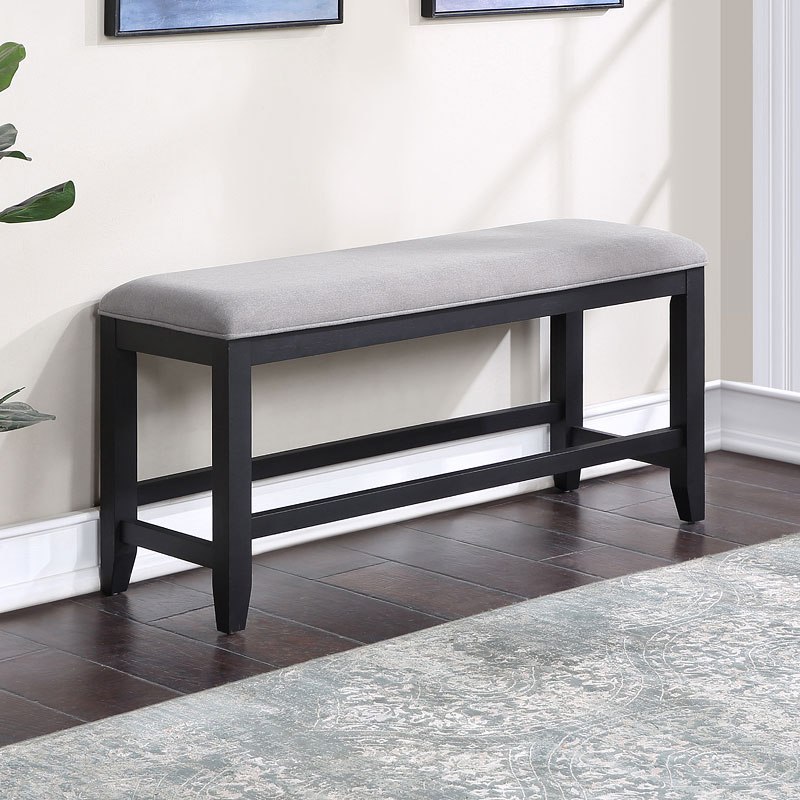 Yves Counter Height Bench (Grey) Steve Silver Furniture | Furniture Cart