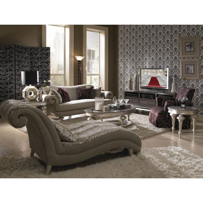 Hollywood Swank Living Room Set Taupe Aico Furniture Furniture