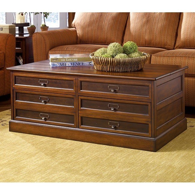 Mercantile Rectangular Storage Cocktail Table Hammary | Furniture Cart
