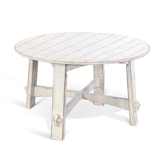 Marina 54 Inch Round Dining Table (White Sand) Sunny Designs ...