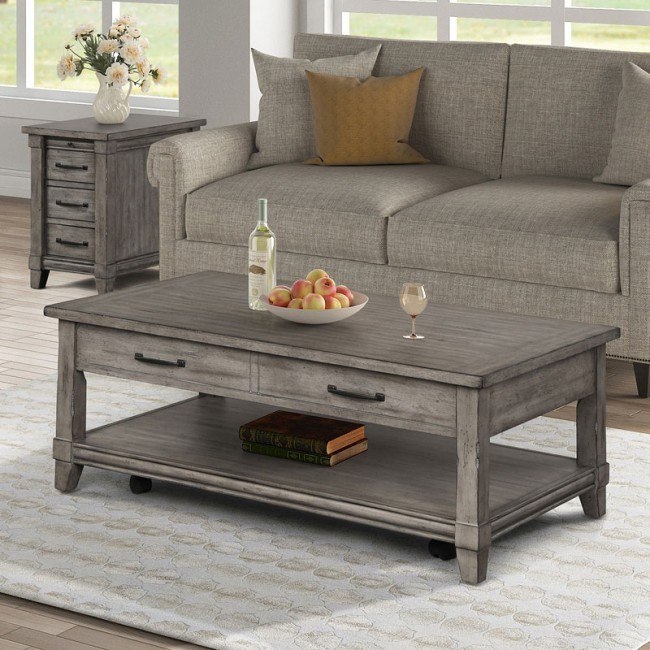 Rustic Cocktail Table W/ Lift Top Bernards | Furniture Cart