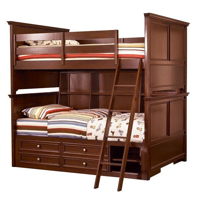 bunk beds with bookcase