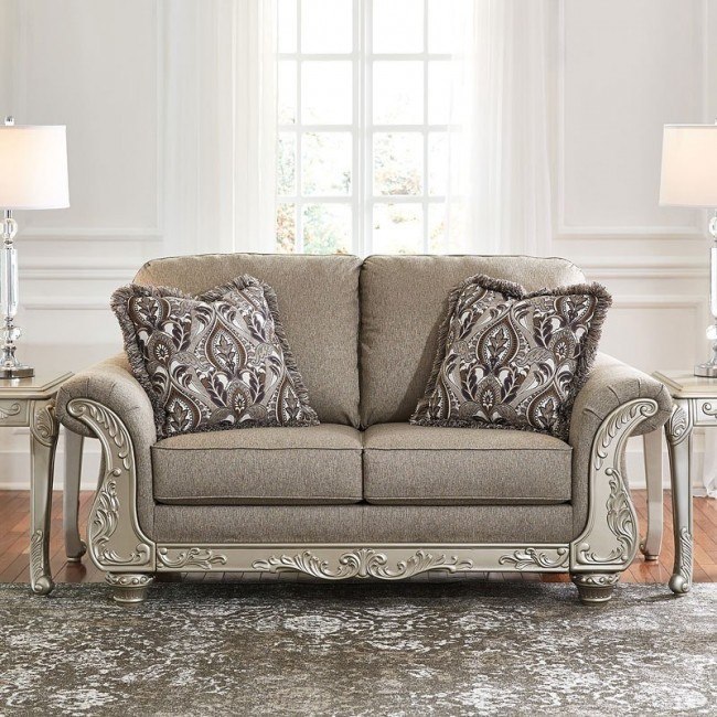 Gailian Smoke Loveseat Signature Design Furniture Cart