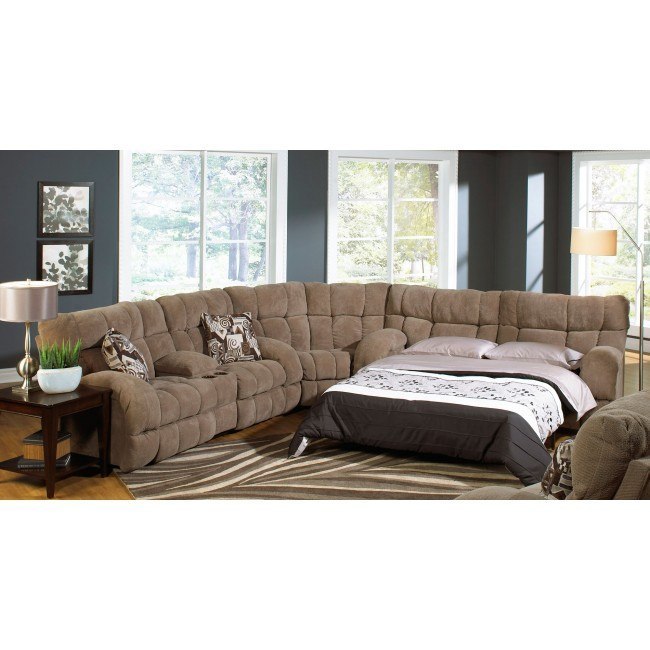 Siesta Reclining Sectional W Sleeper Porcini Catnapper 1