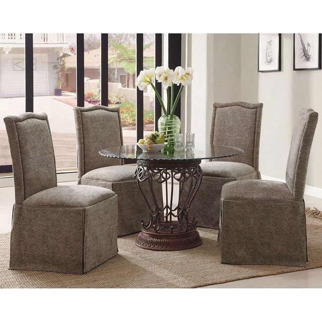 Slauson Dining Room Set With Beige Chairs Coaster Furniture Furniture